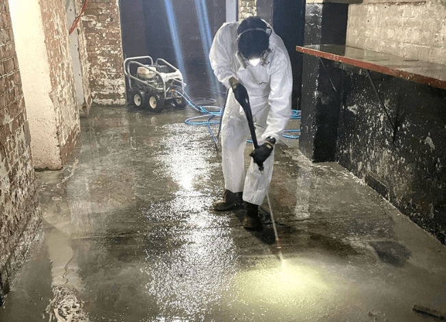QCS Staff Pressure Cleaning | Featured Image for the Commercial Pressure Cleaning Page of QCS Cleaning